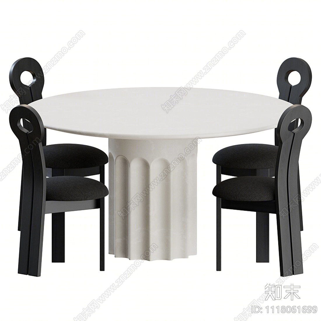 北欧餐桌椅组合3D模型下载【ID:1118061699】