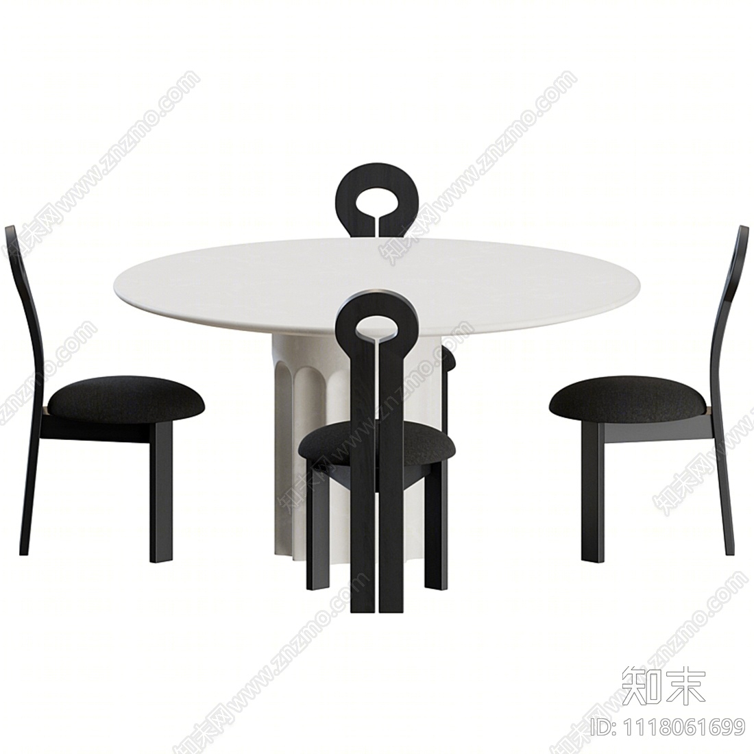 北欧餐桌椅组合3D模型下载【ID:1118061699】