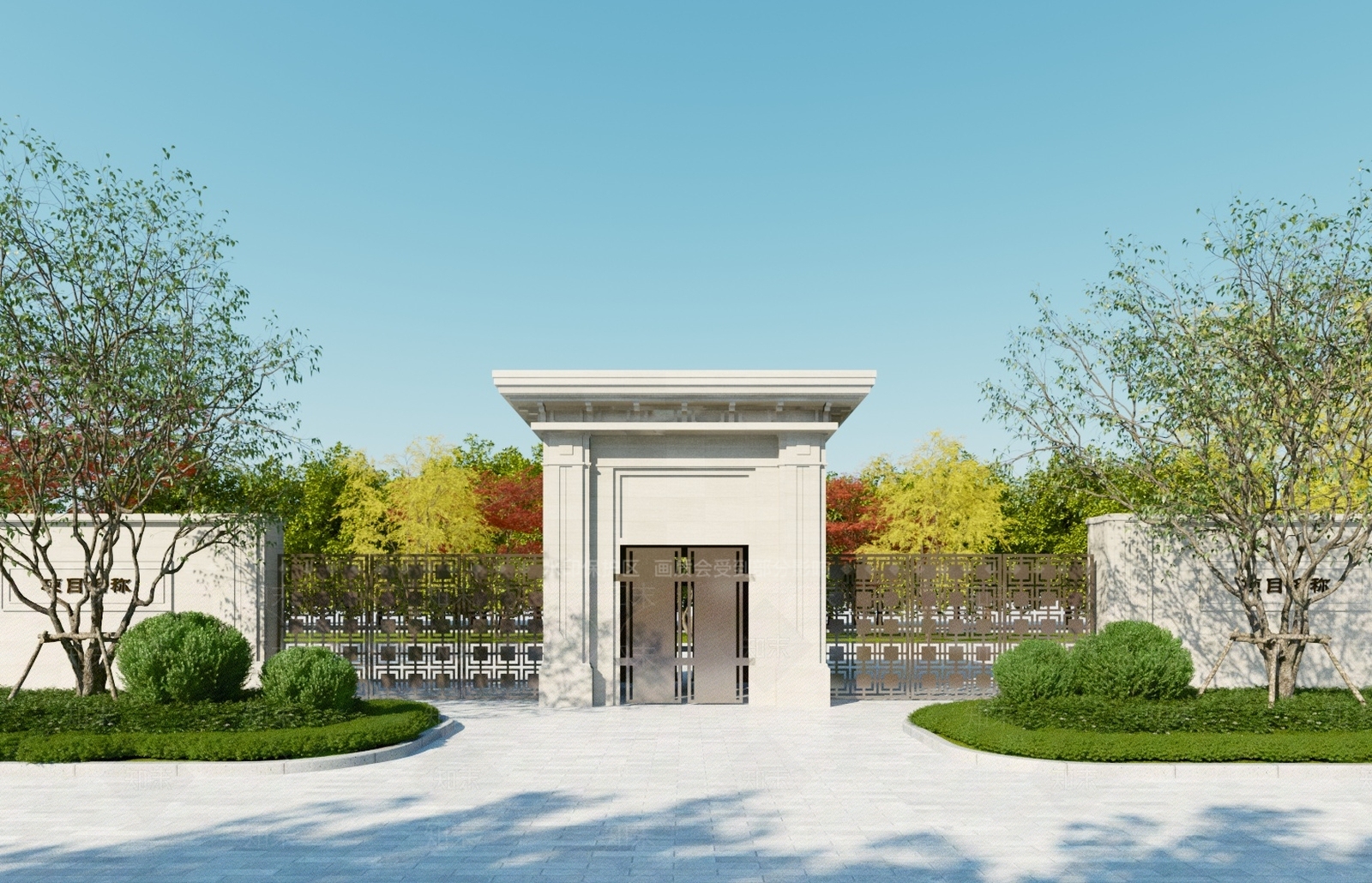 新中式入口大门3D模型下载【ID:1118066292】
