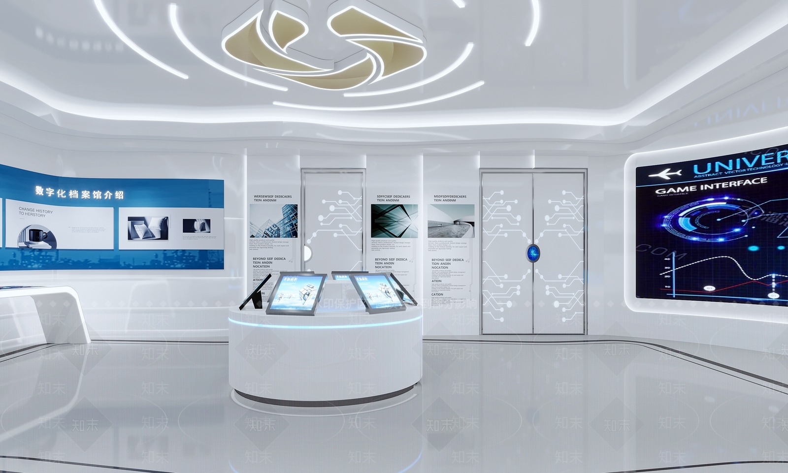 现代科技数字化展厅3D模型下载【ID:1118065386】