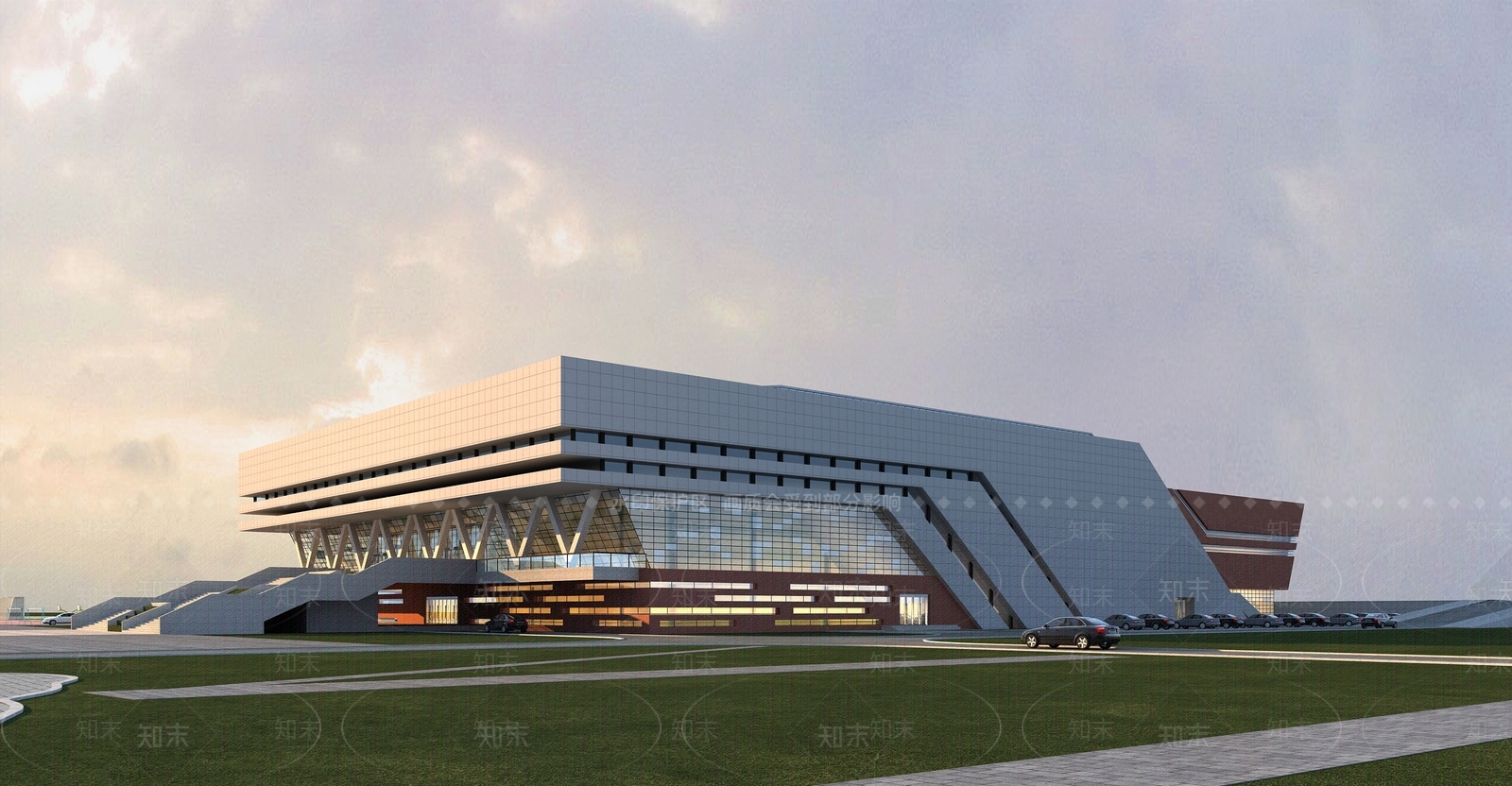 现代学校体育馆3D模型下载【ID:1118065965】