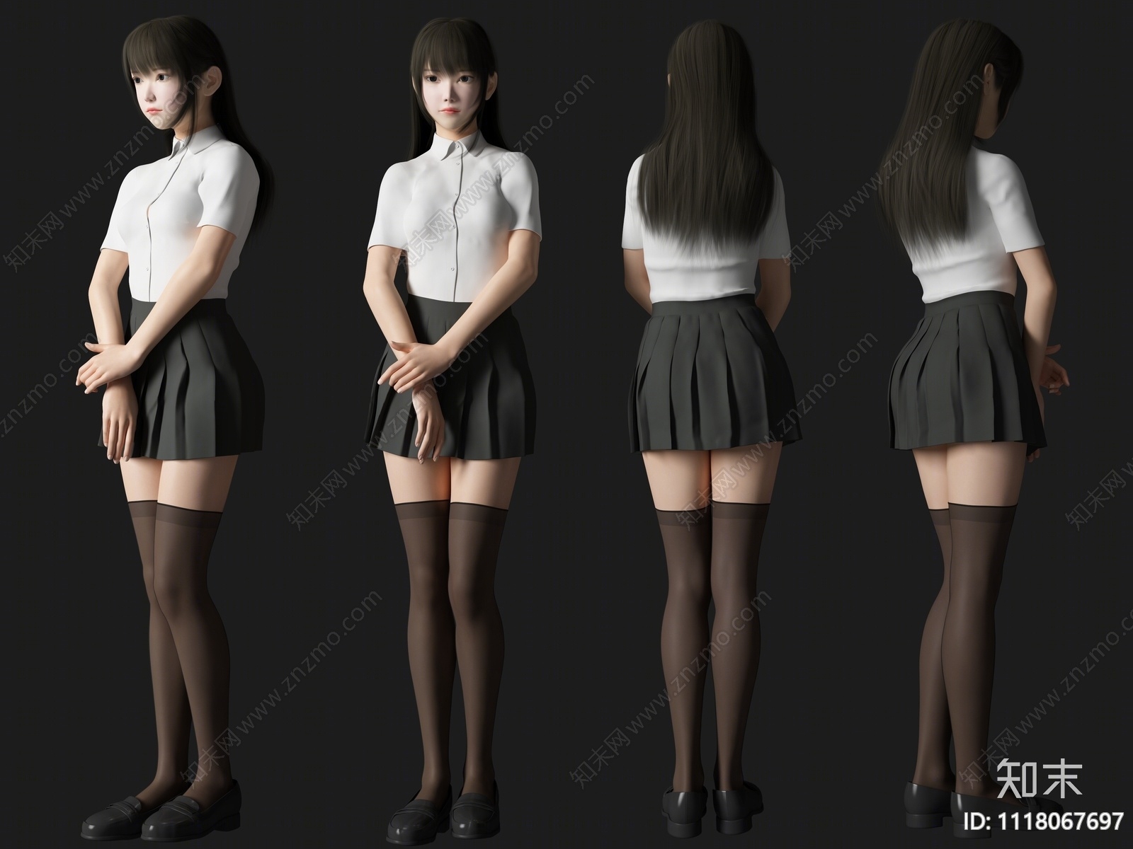 jk美女人物3D模型下载【ID:1118067697】