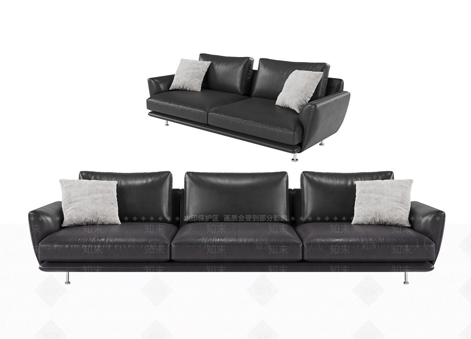 现代皮革沙发3D模型下载【ID:1118078233】