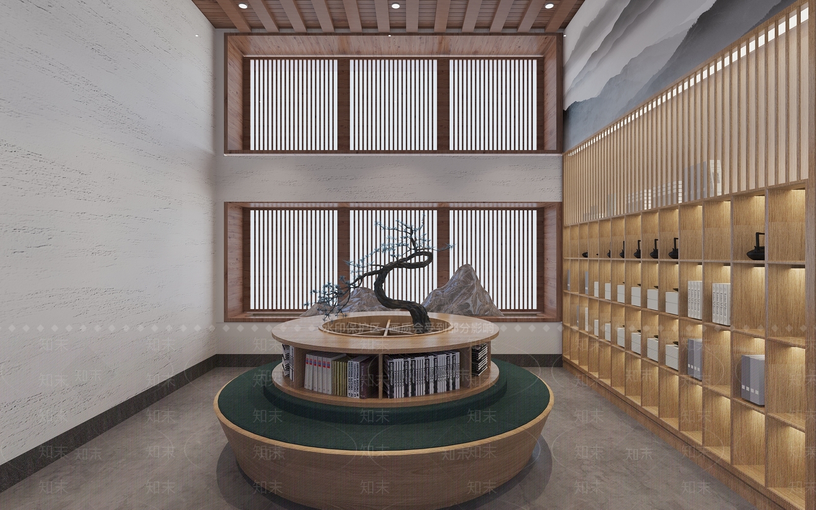 新中式民宿大厅3D模型下载【ID:1118173887】_知末3d模型网
