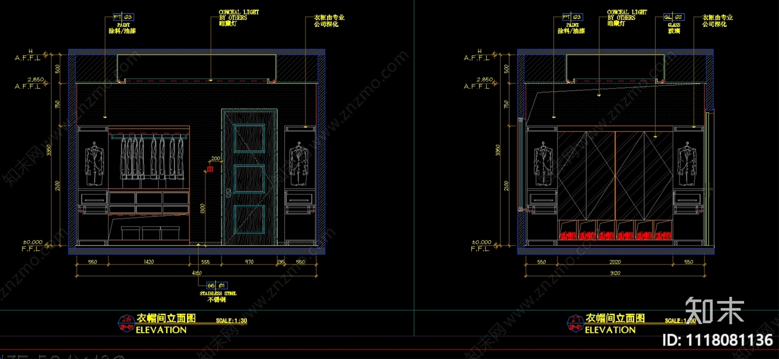 广州别墅室内空间设计含效果图CAD施工图施工图下载【ID:1118081136】