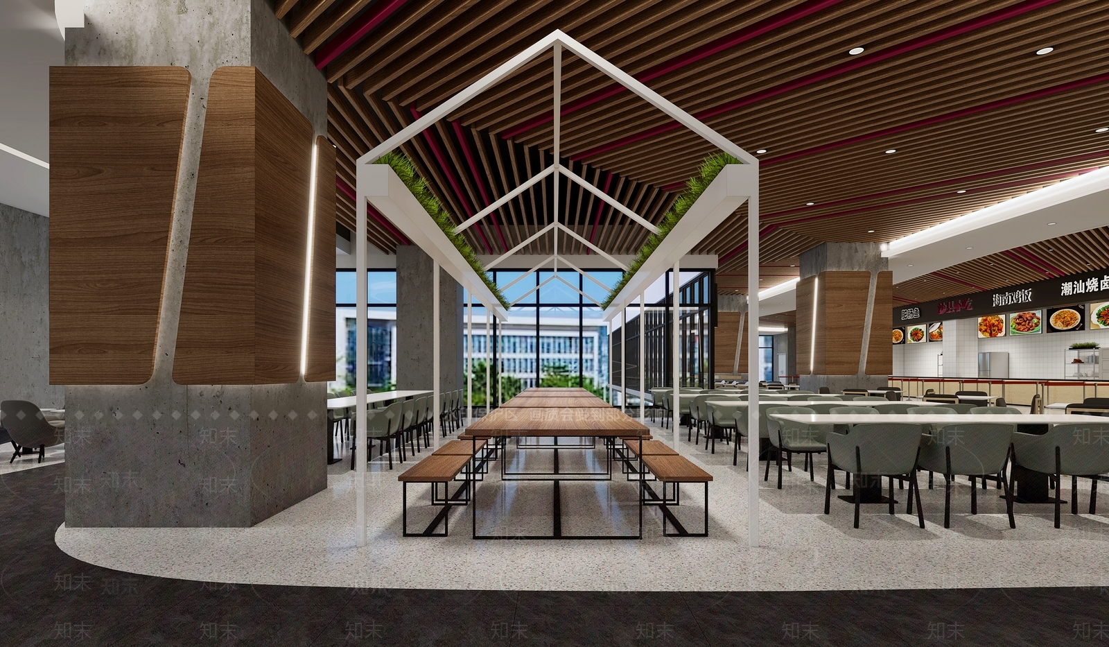 现代大学食堂3D模型下载【ID:1118087516】