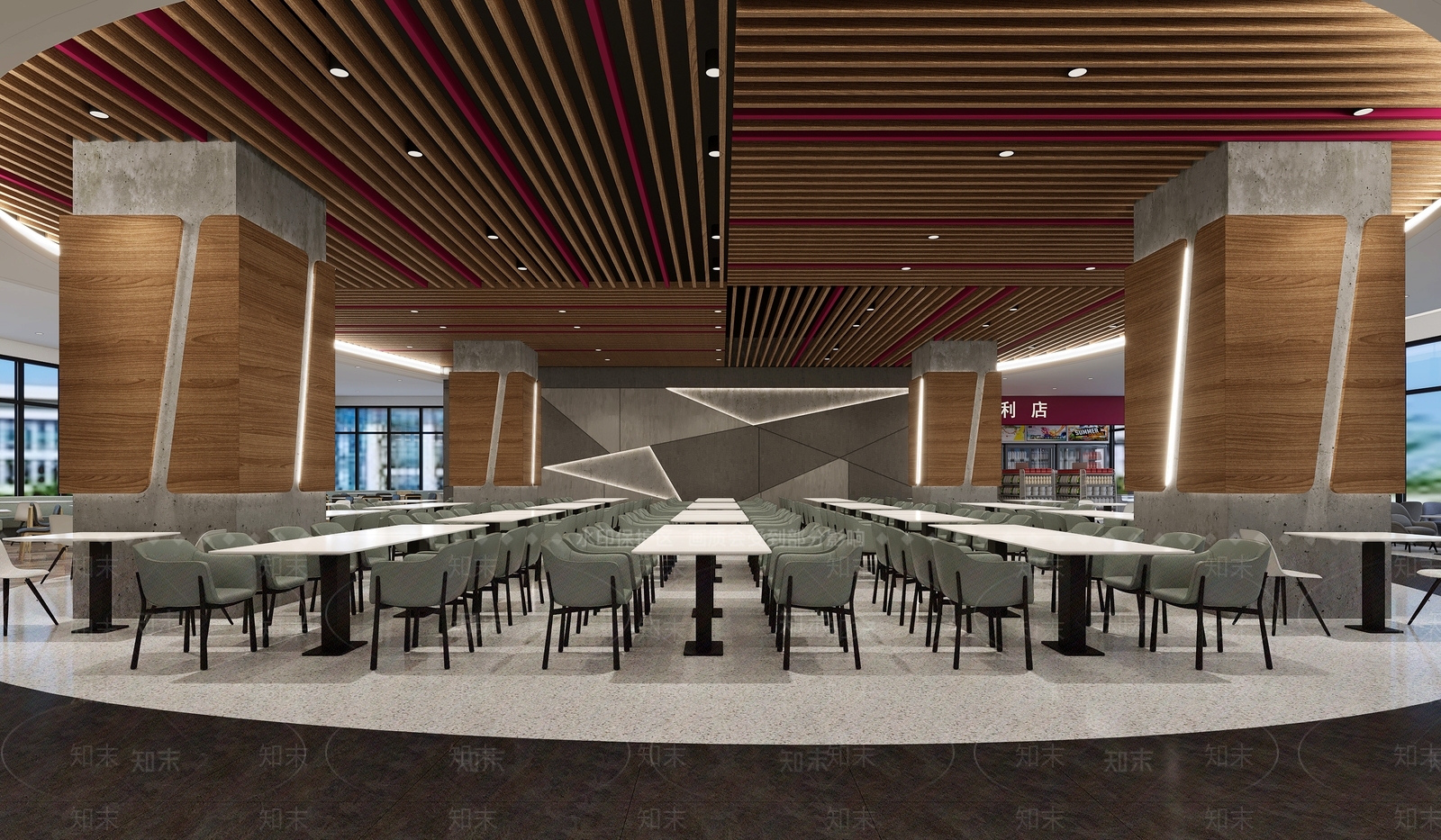 现代大学食堂3D模型下载【ID:1118087516】