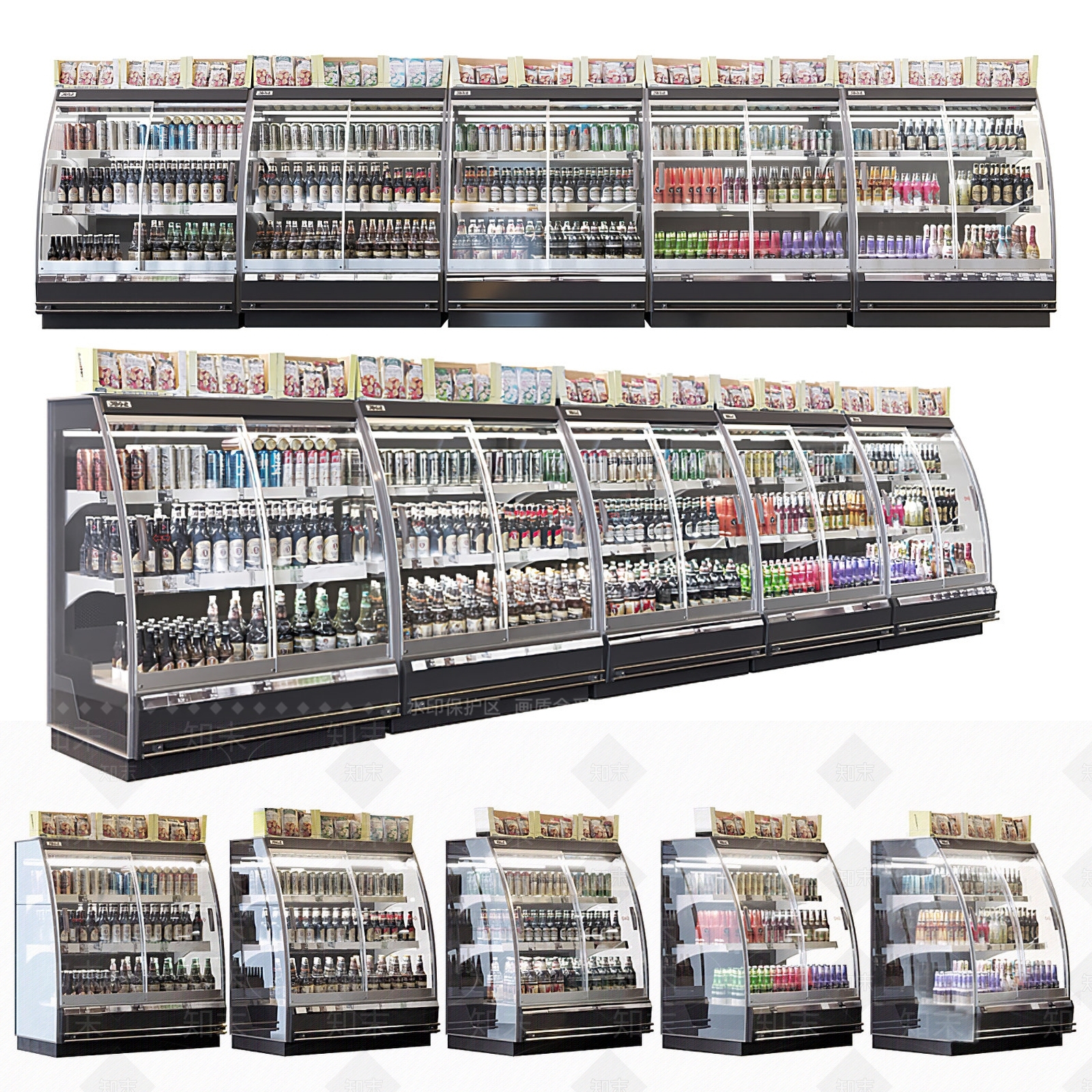 现代超市冰柜SU模型下载【ID:1118110059】