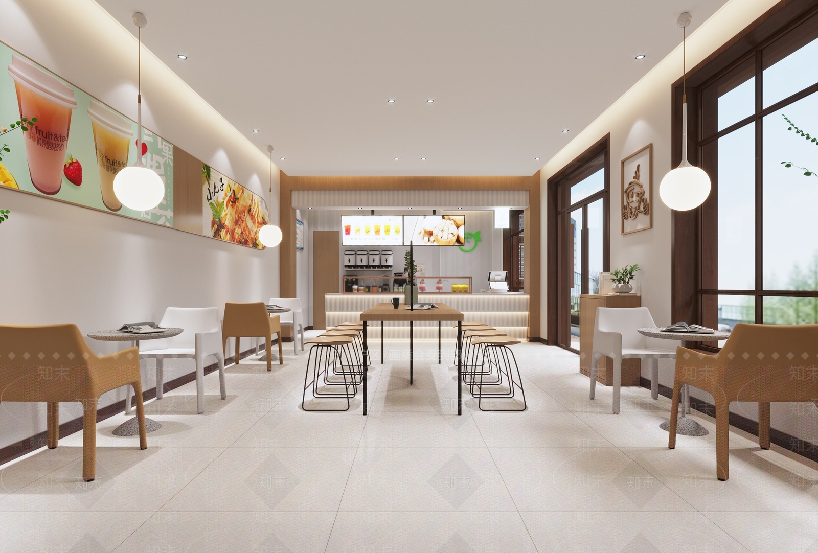 现代奶茶店3D模型下载【ID:1118112118】
