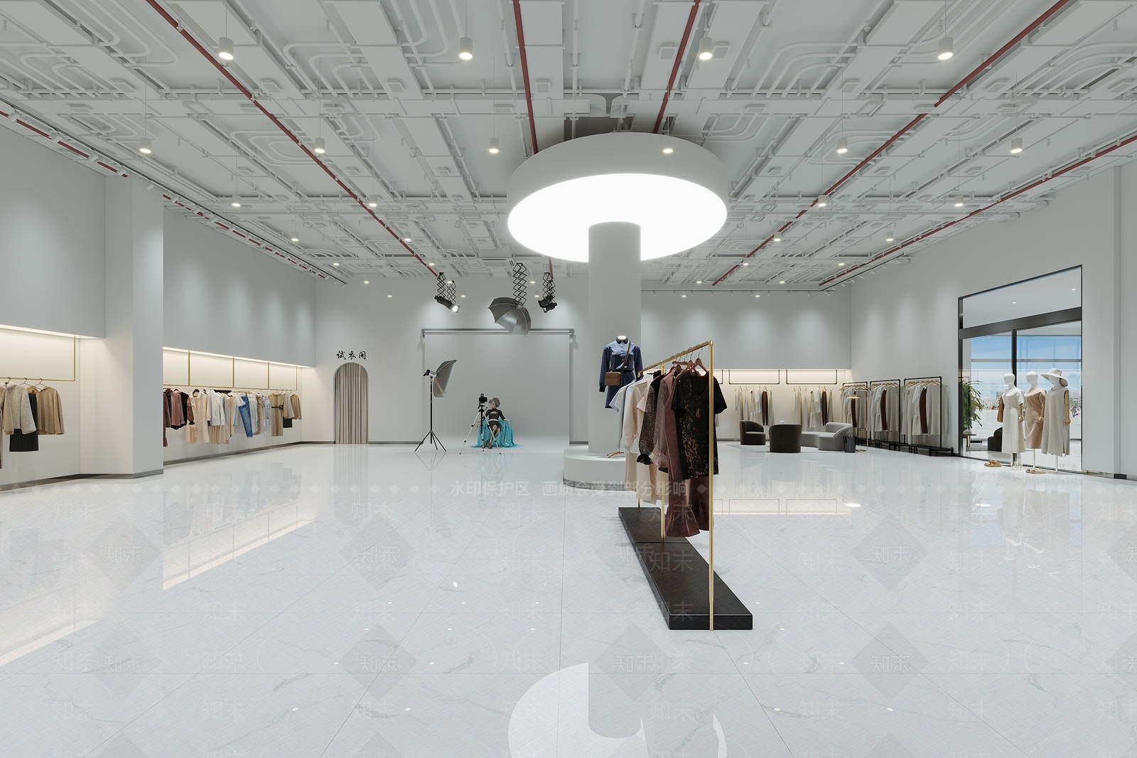 现代服装展厅3D模型下载【ID:1118116253】