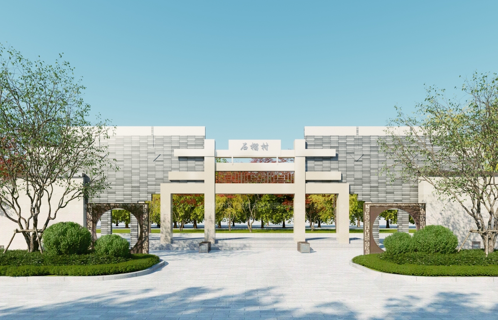 现代入口大门3D模型下载【ID:1118139666】