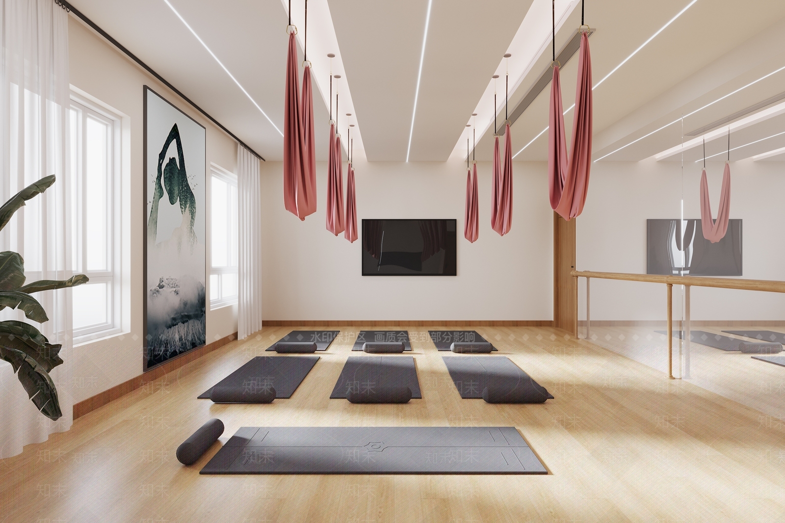 现代瑜伽室3D模型下载【ID:1118138957】