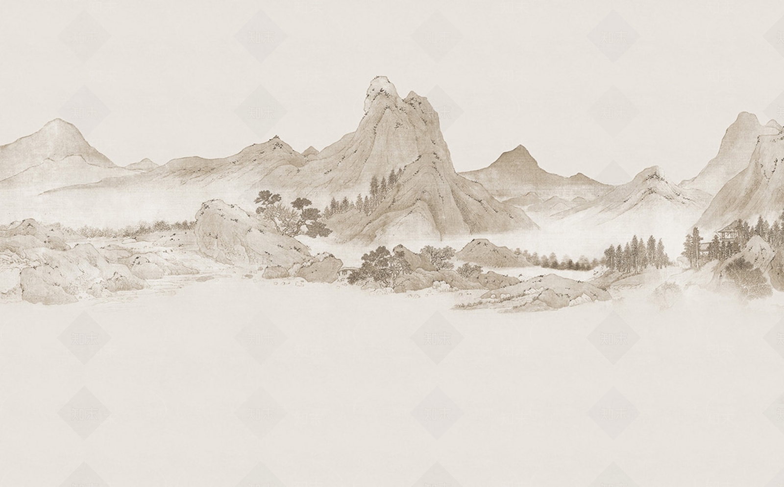山水画高清贴图材质