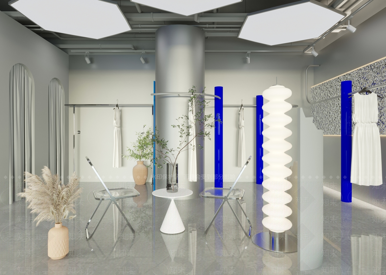 工业风服装店3D模型下载【ID:1118146233】