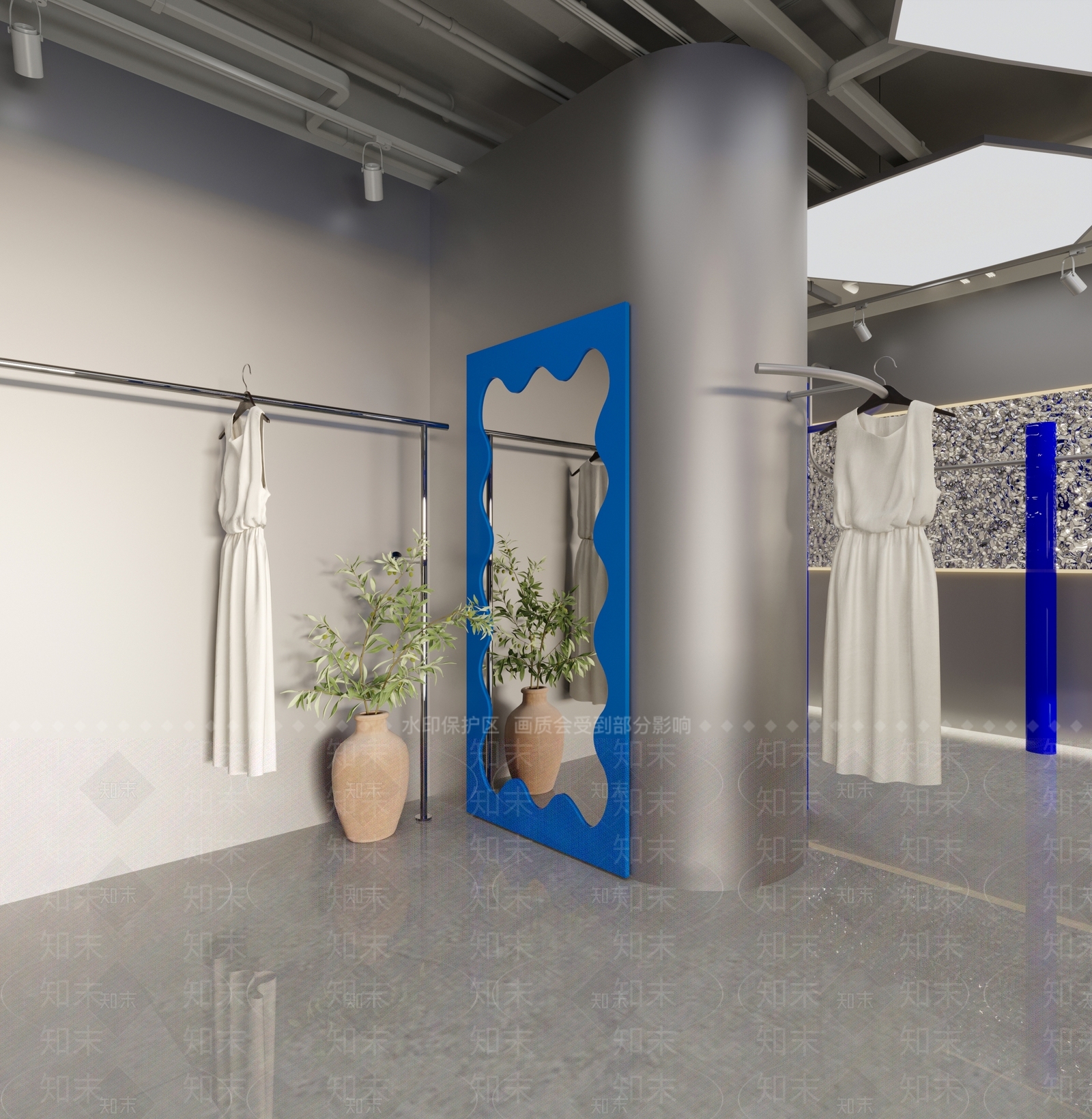 工业风服装店3D模型下载【ID:1118146233】