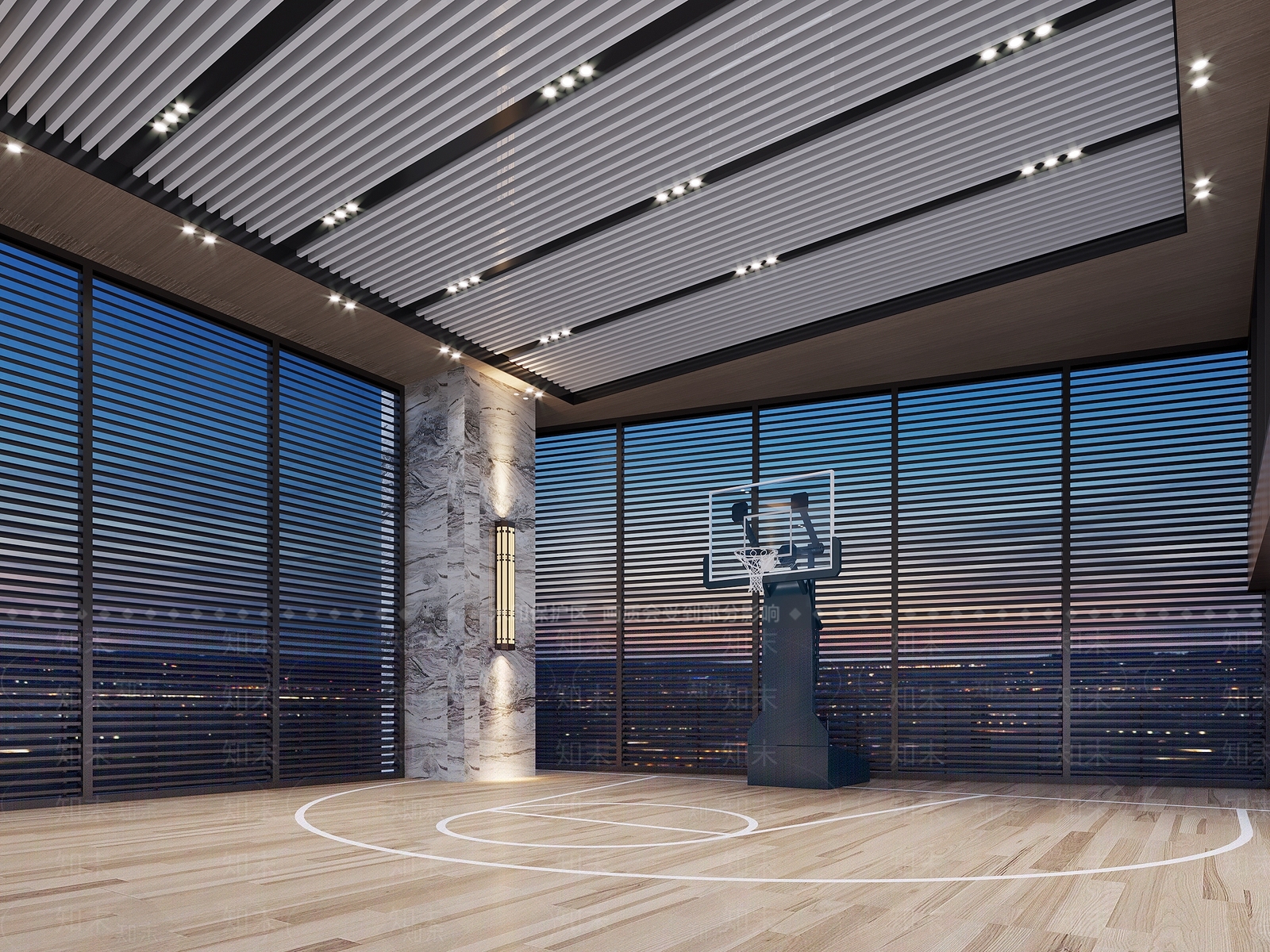 新中式篮球场3D模型下载【ID:1118151065】