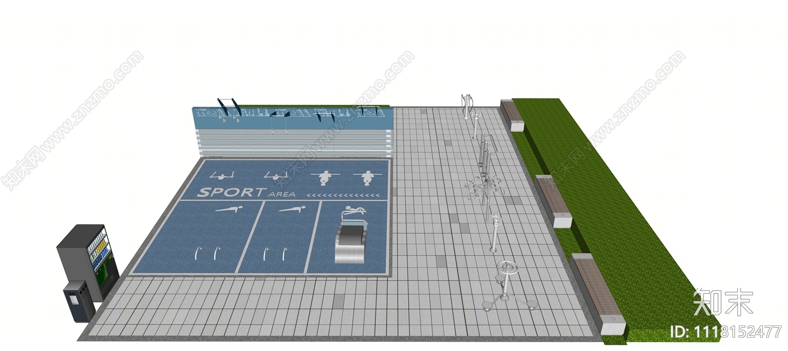 现代健身场地SU模型下载【ID:1118152477】