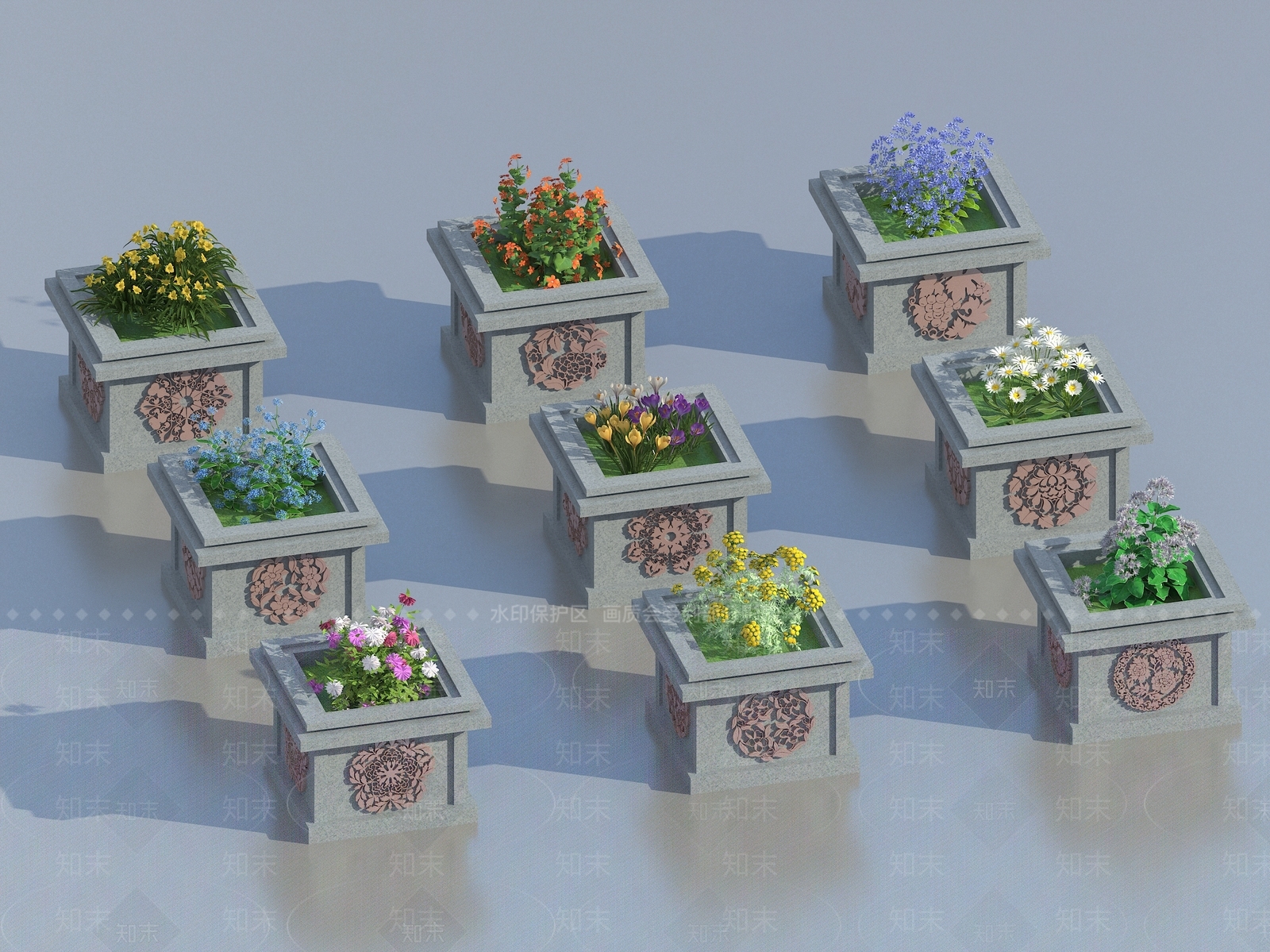 花坛3D模型下载【ID:1118152740】