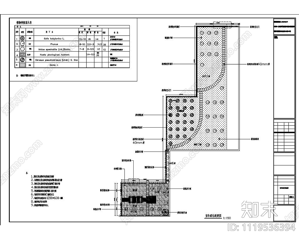 现代室外园林景观绿化设计施工图施工图下载【ID:1119536394】