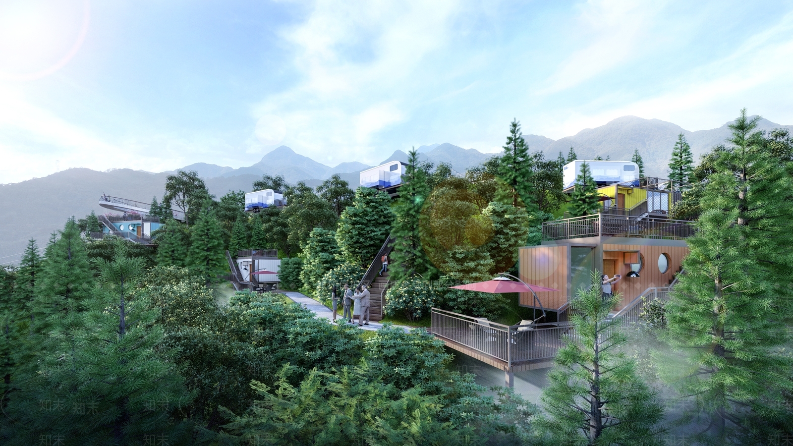 现代公园景观SU模型下载【ID:1118286748】