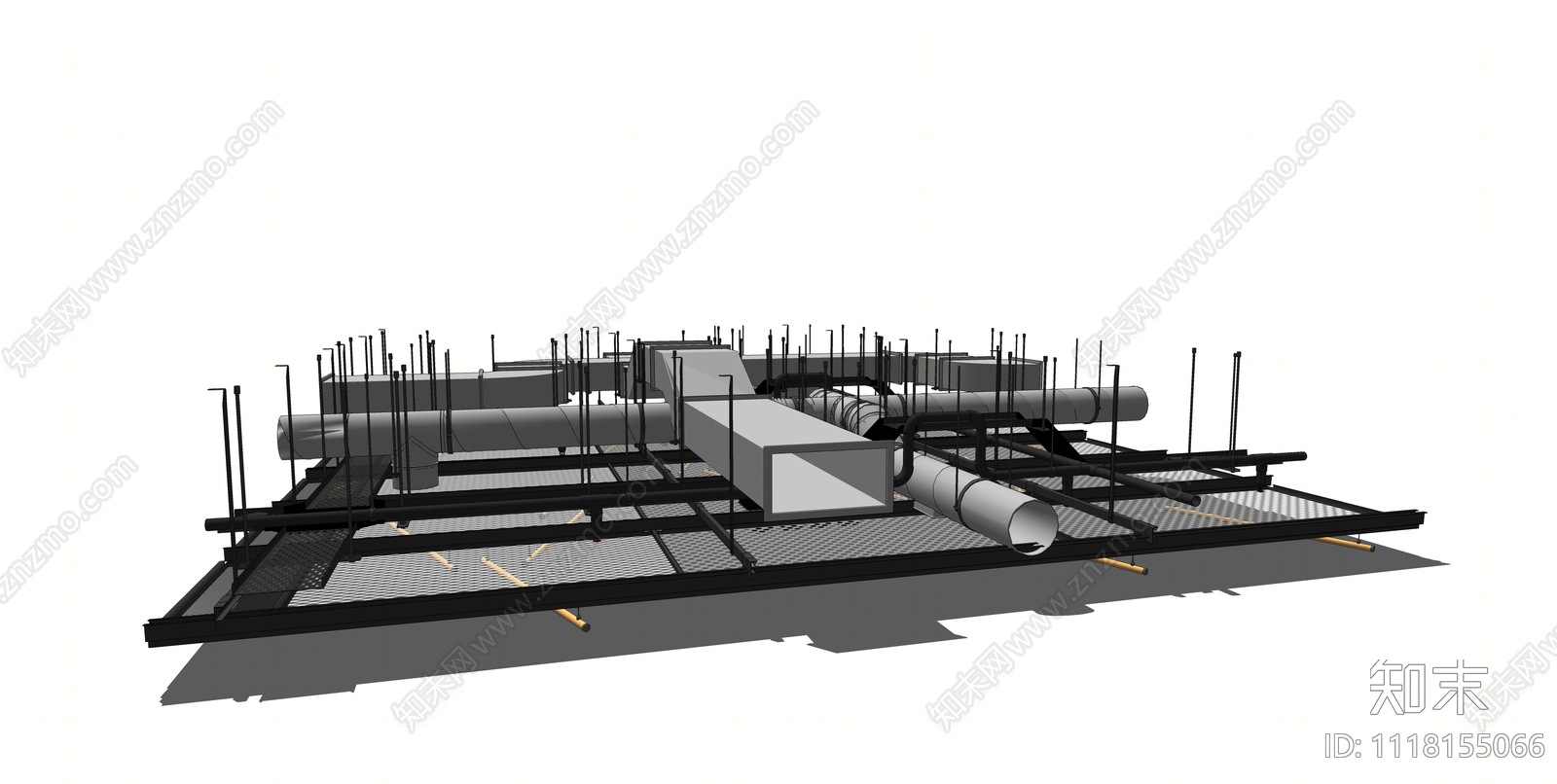 工业复古空调管道SU模型下载【ID:1118155066】