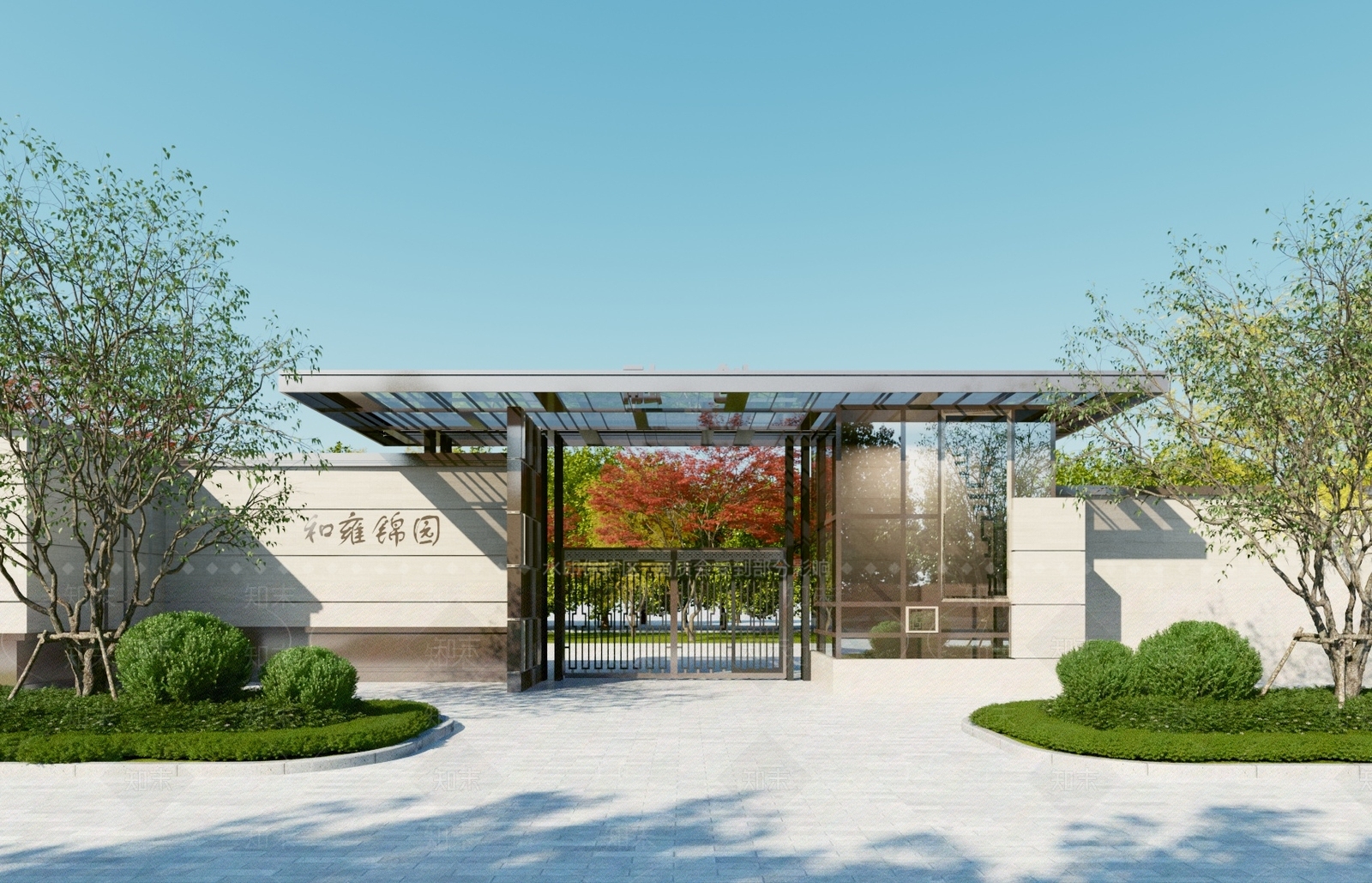 新中式入口大门3D模型下载【ID:1118167548】
