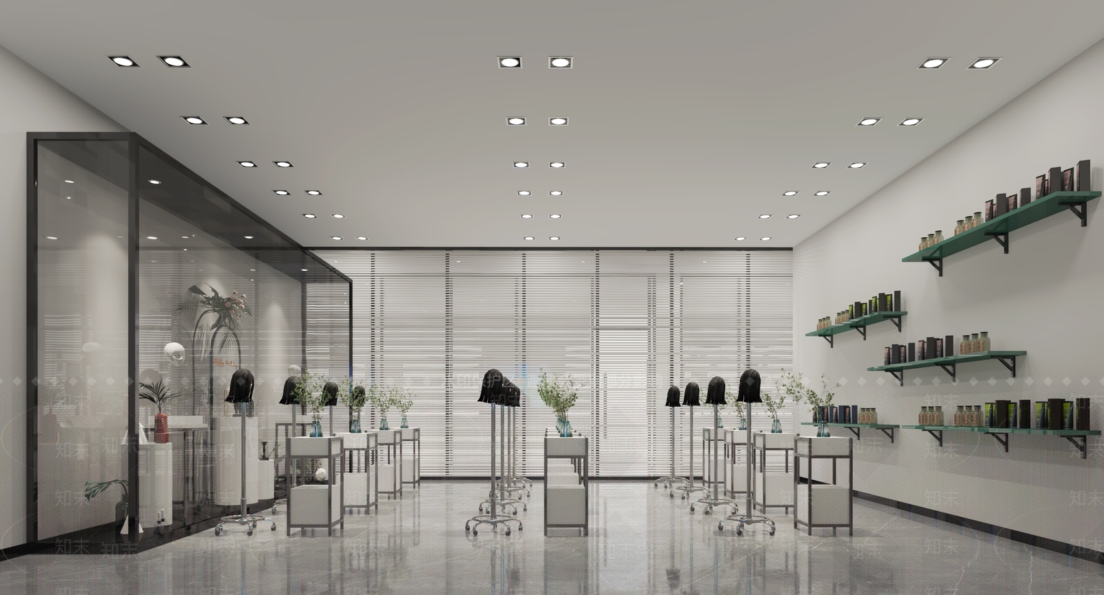 现代美容美发实训室3D模型下载【ID:1118172808】