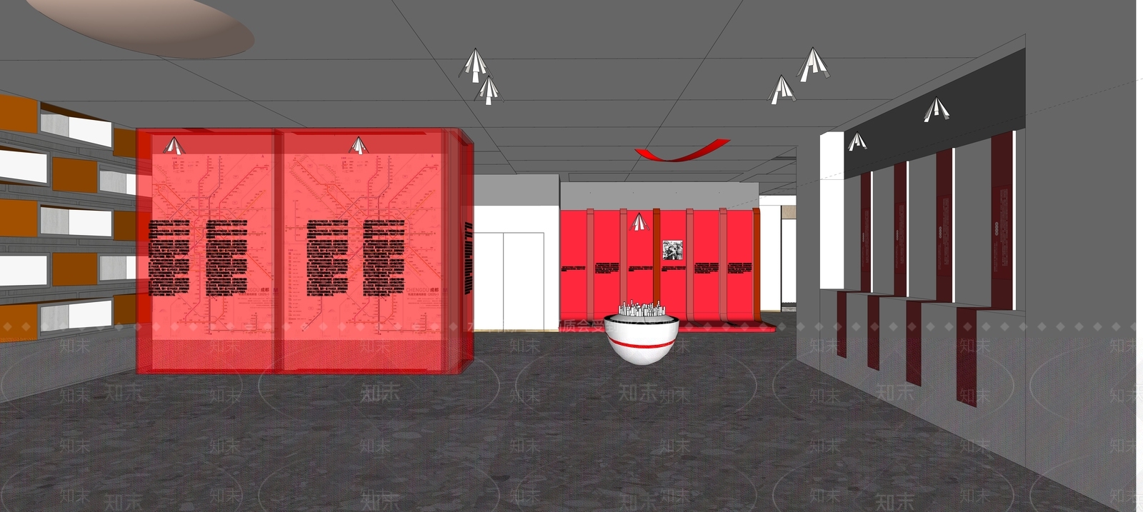 现代党建展厅SU模型下载【ID:1118173629】