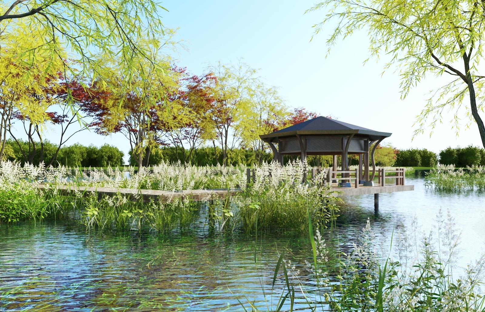 中式凉亭3D模型下载【ID:1118175815】