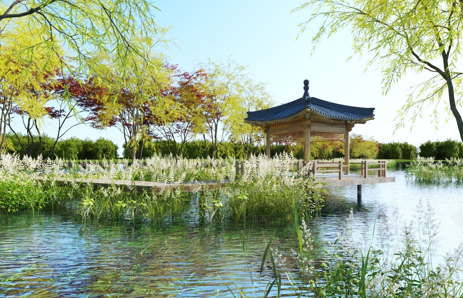 中式凉亭3D模型下载【ID:1118176568】