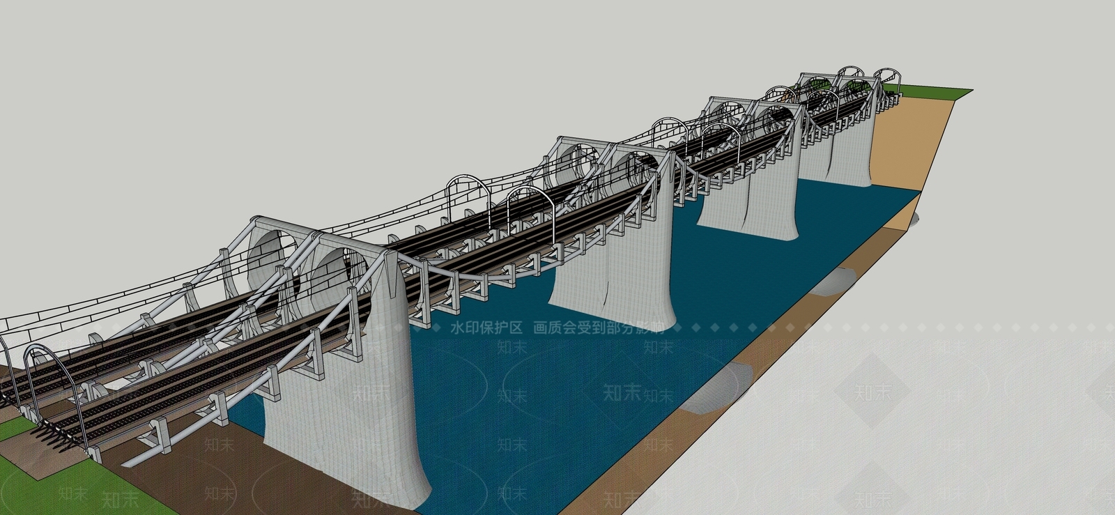 现代大桥SU模型下载【ID:1118193116】