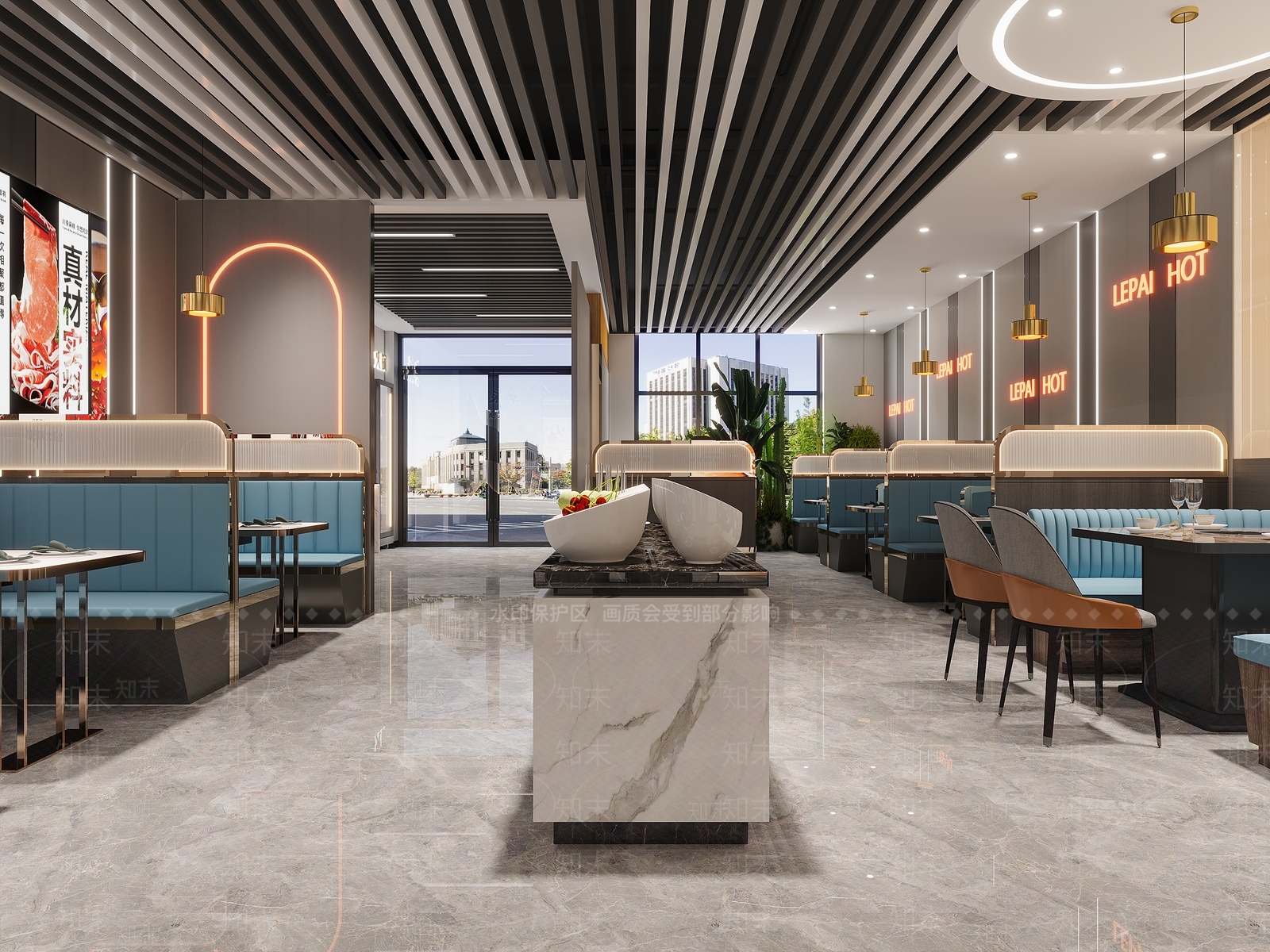 现代火锅店3D模型下载【ID:1118196820】