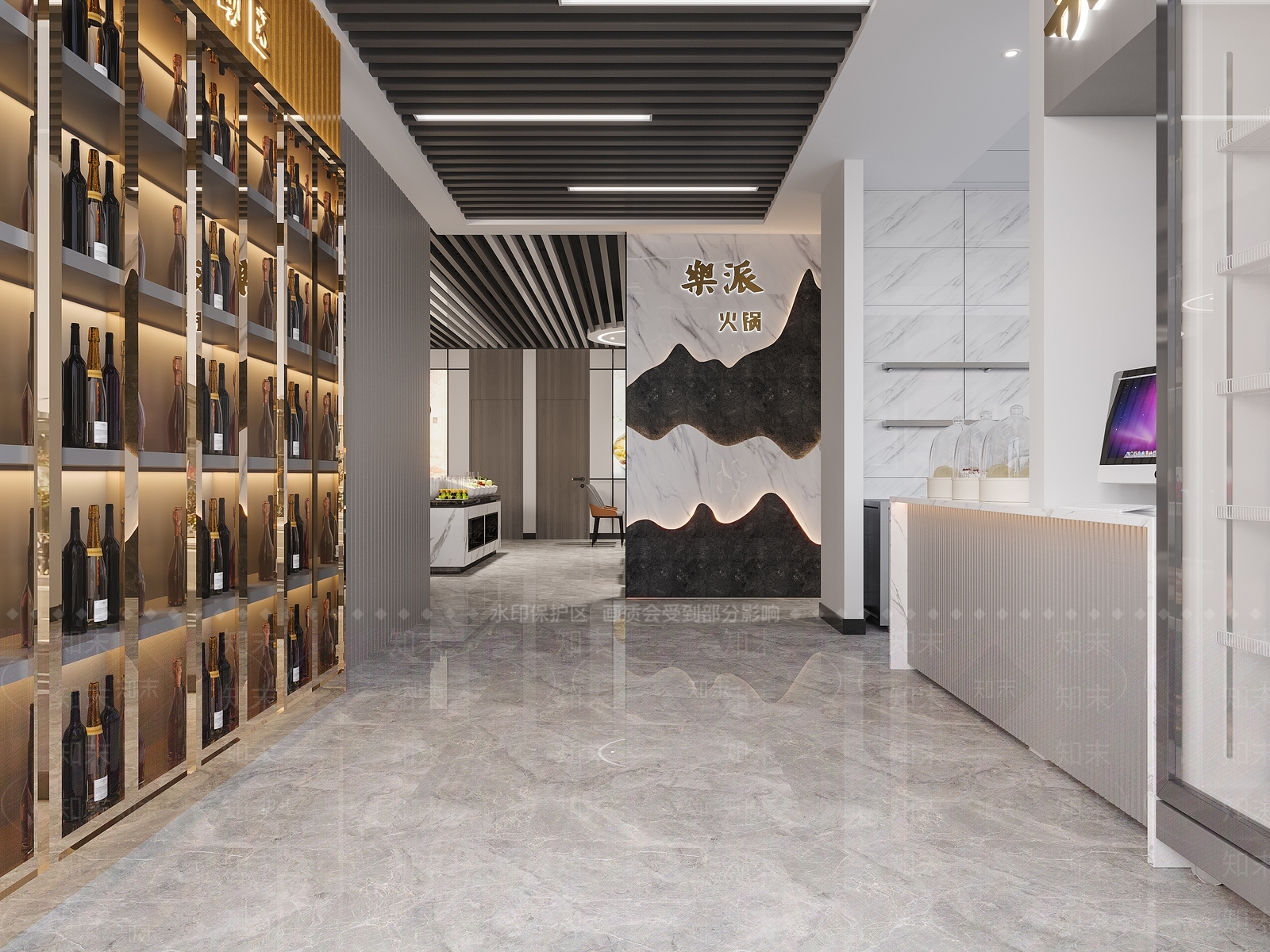 现代火锅店3D模型下载【ID:1118196820】
