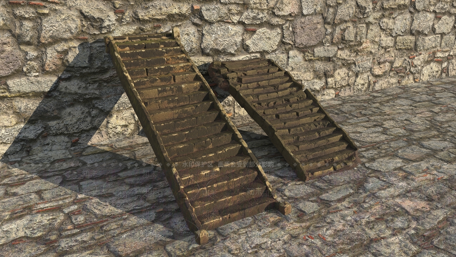 中式石头台阶3D模型下载【ID:1118207773】