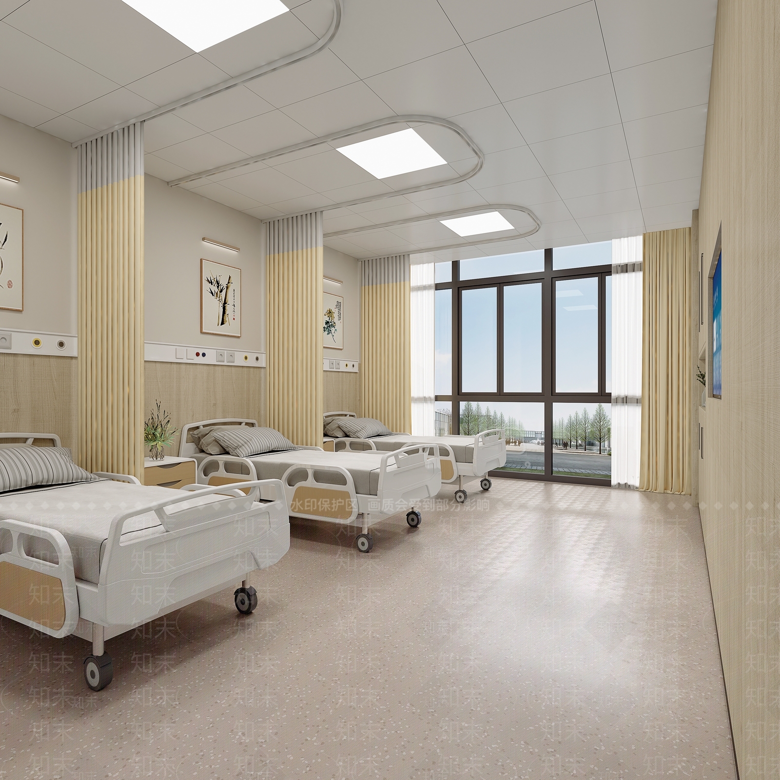 现代病房3D模型下载【ID:1118214302】_知末3d模型网