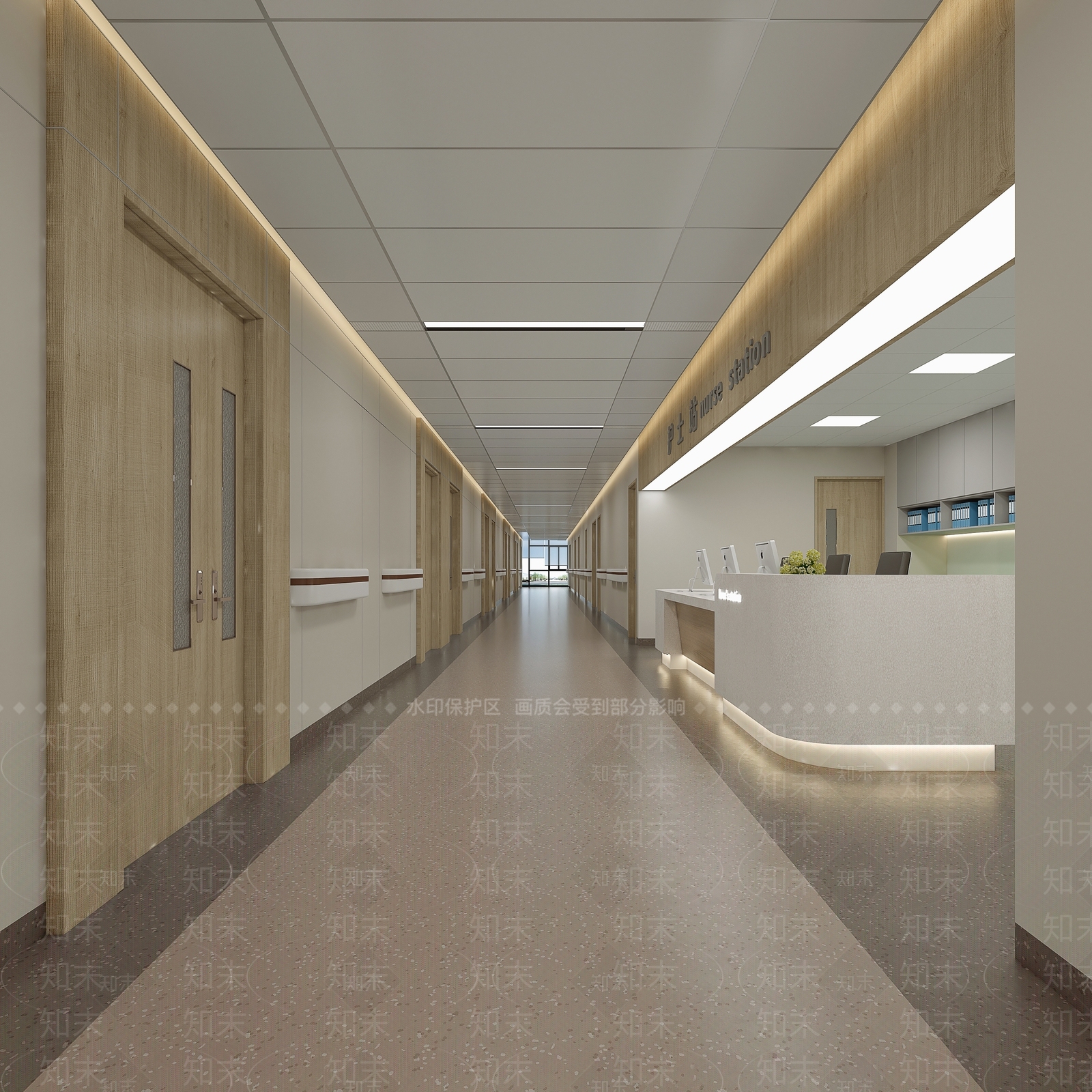现代医院过道3D模型下载【ID:1118214403】