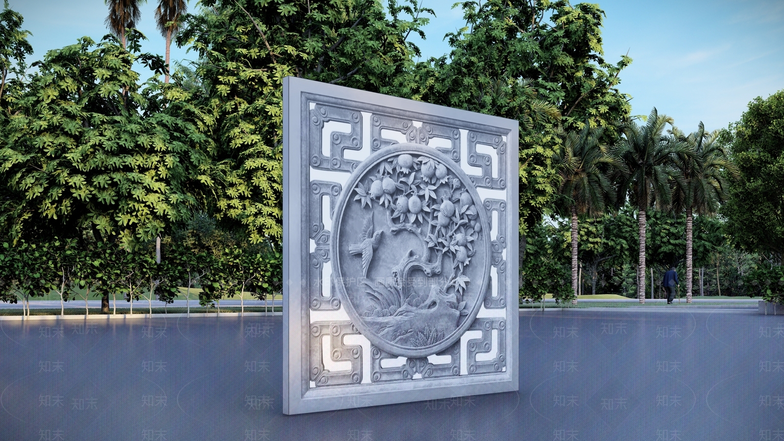 中式仿古图案砖雕SU模型下载【ID:1118215117】
