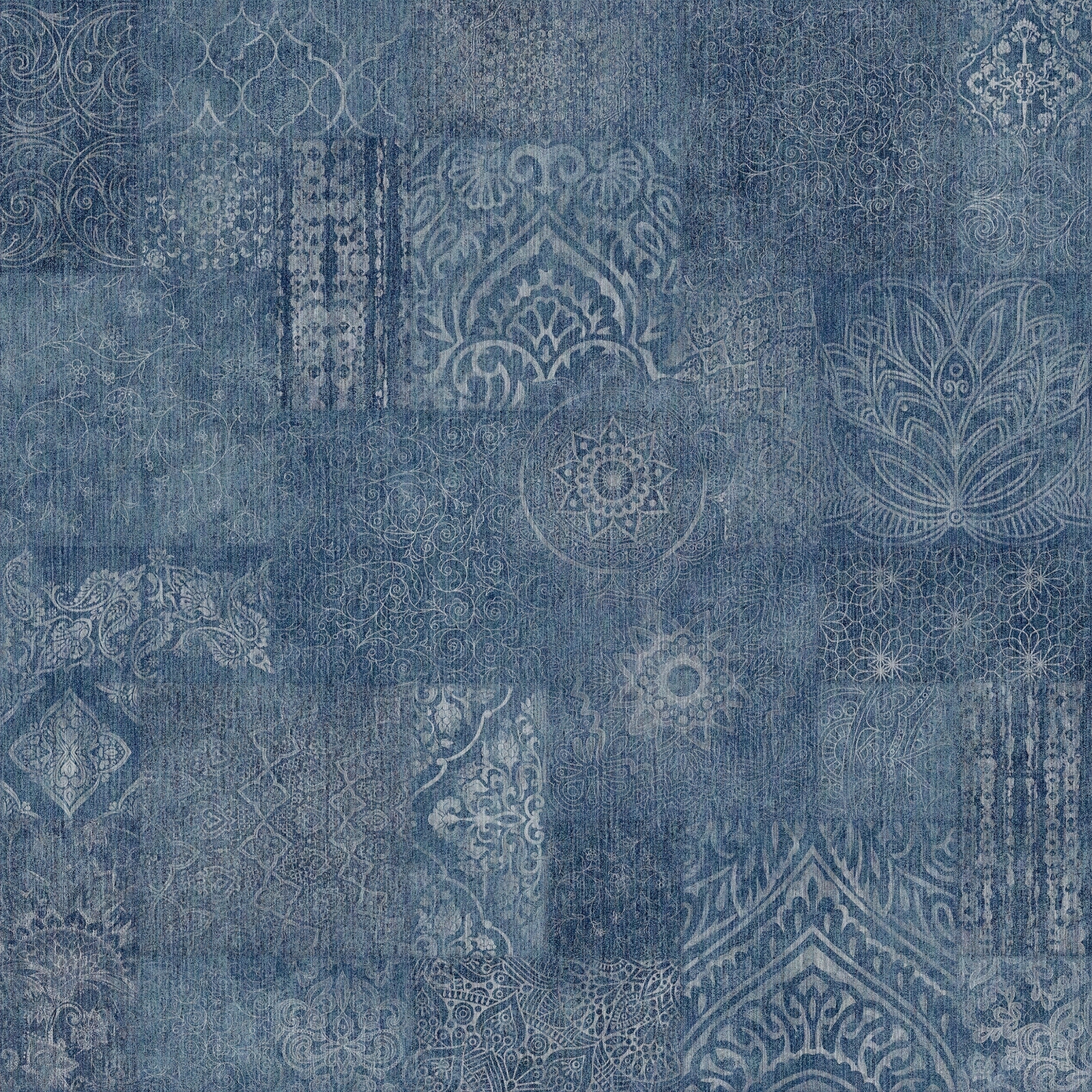 蓝色蜡染布纹艺术布料贴图下载【ID:1118216907】