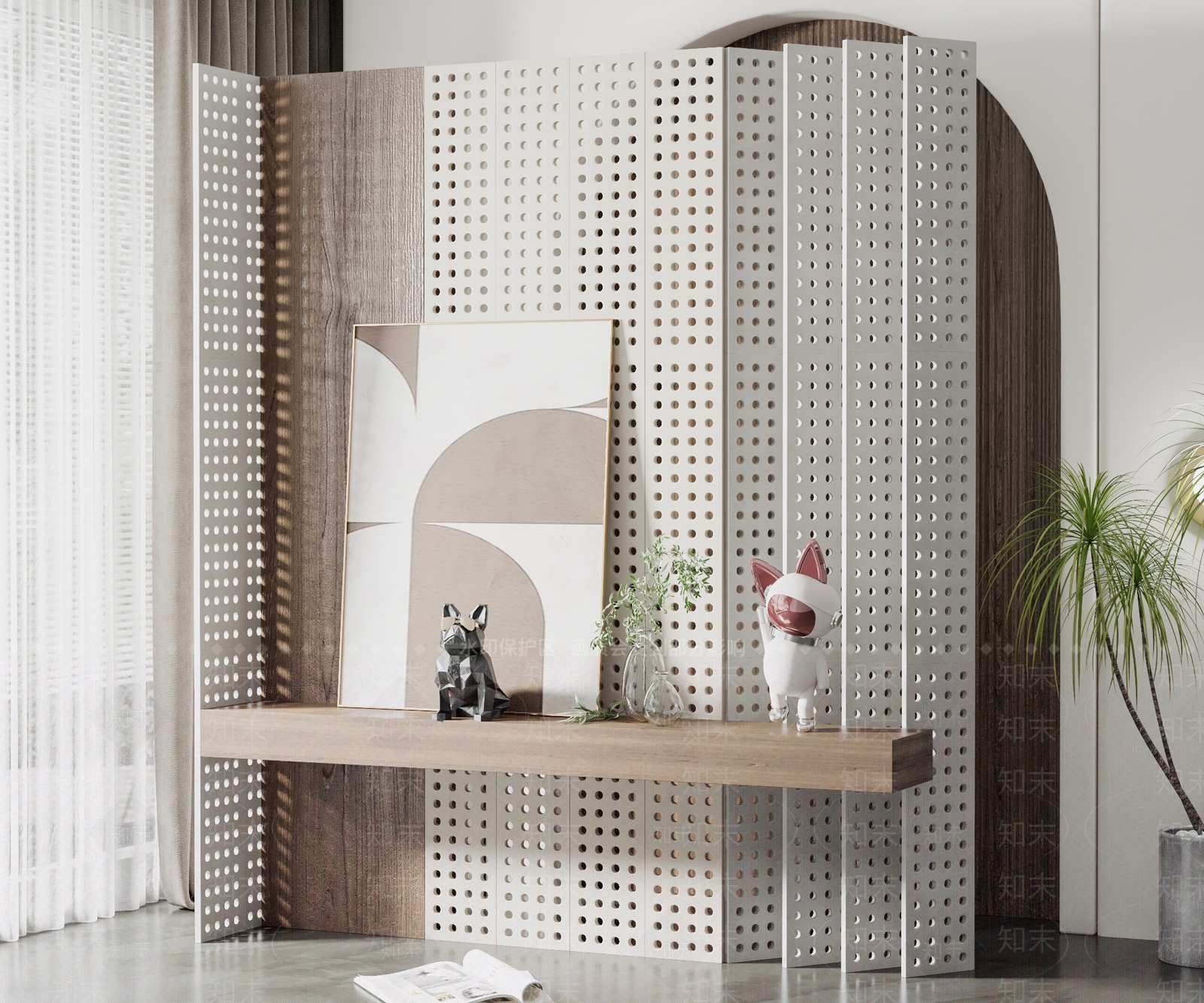 现代客厅玄关隔断3D模型下载【ID:1118222258】