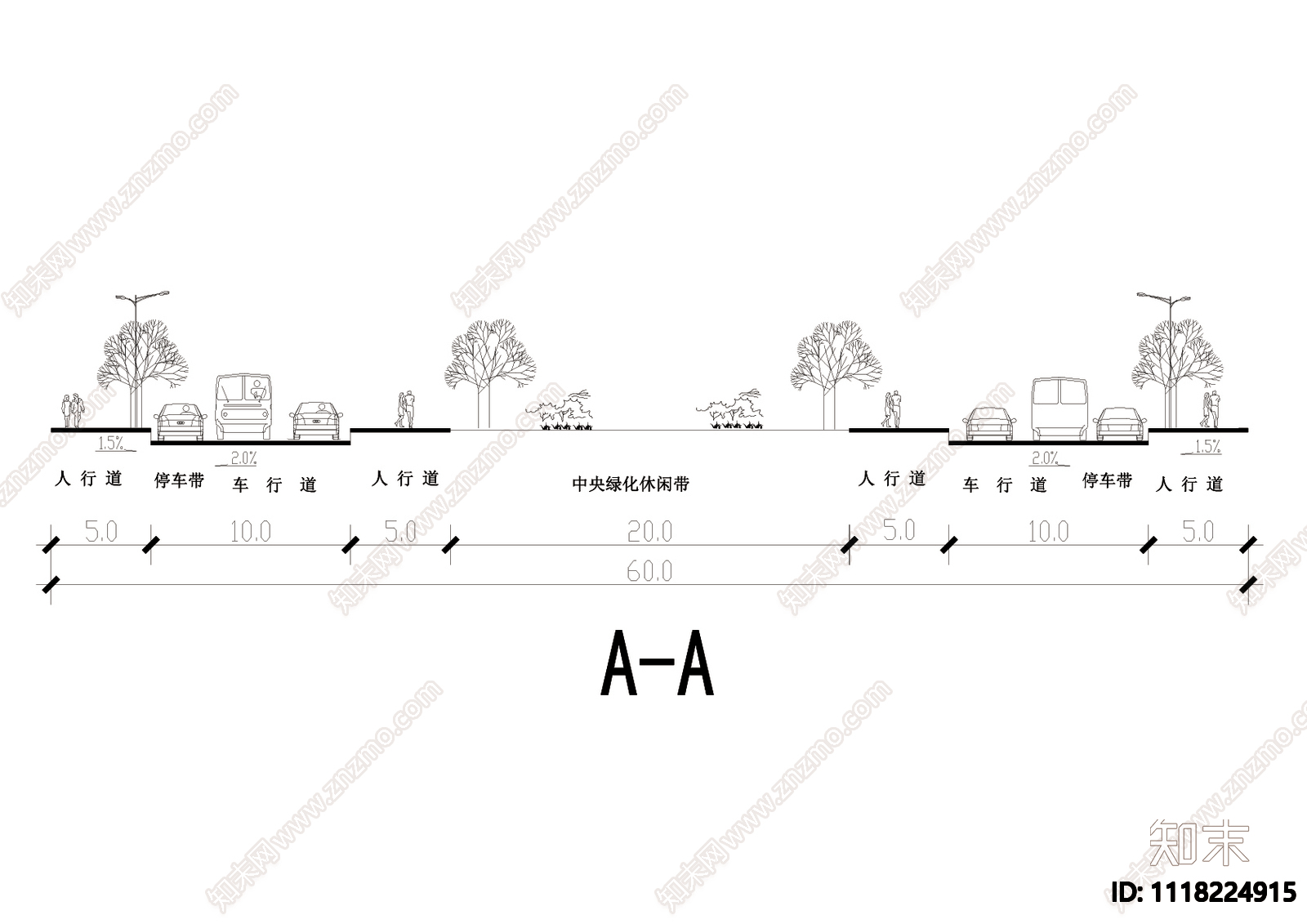 道路断面剖面图cad施工图施工图下载【ID:1118224915】