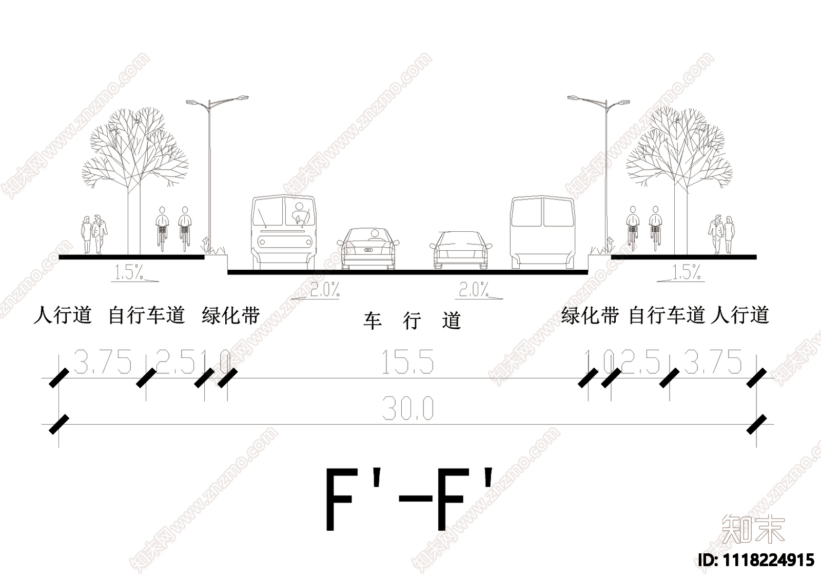 道路断面剖面图cad施工图施工图下载【ID:1118224915】