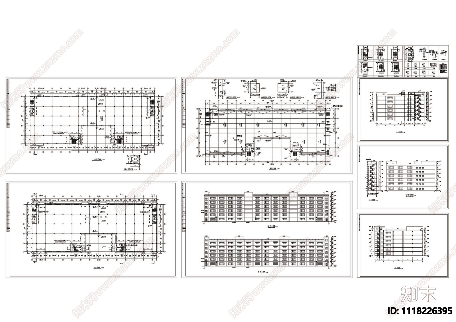 超大厂房建筑图CAD施工图施工图下载【ID:1118226395】