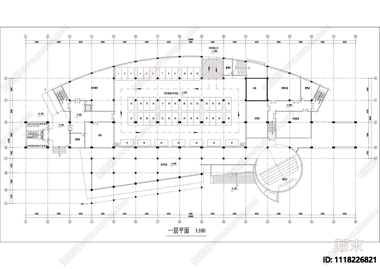 高校图书馆设计图cad施工图cad施工图下载【ID:1118226821】