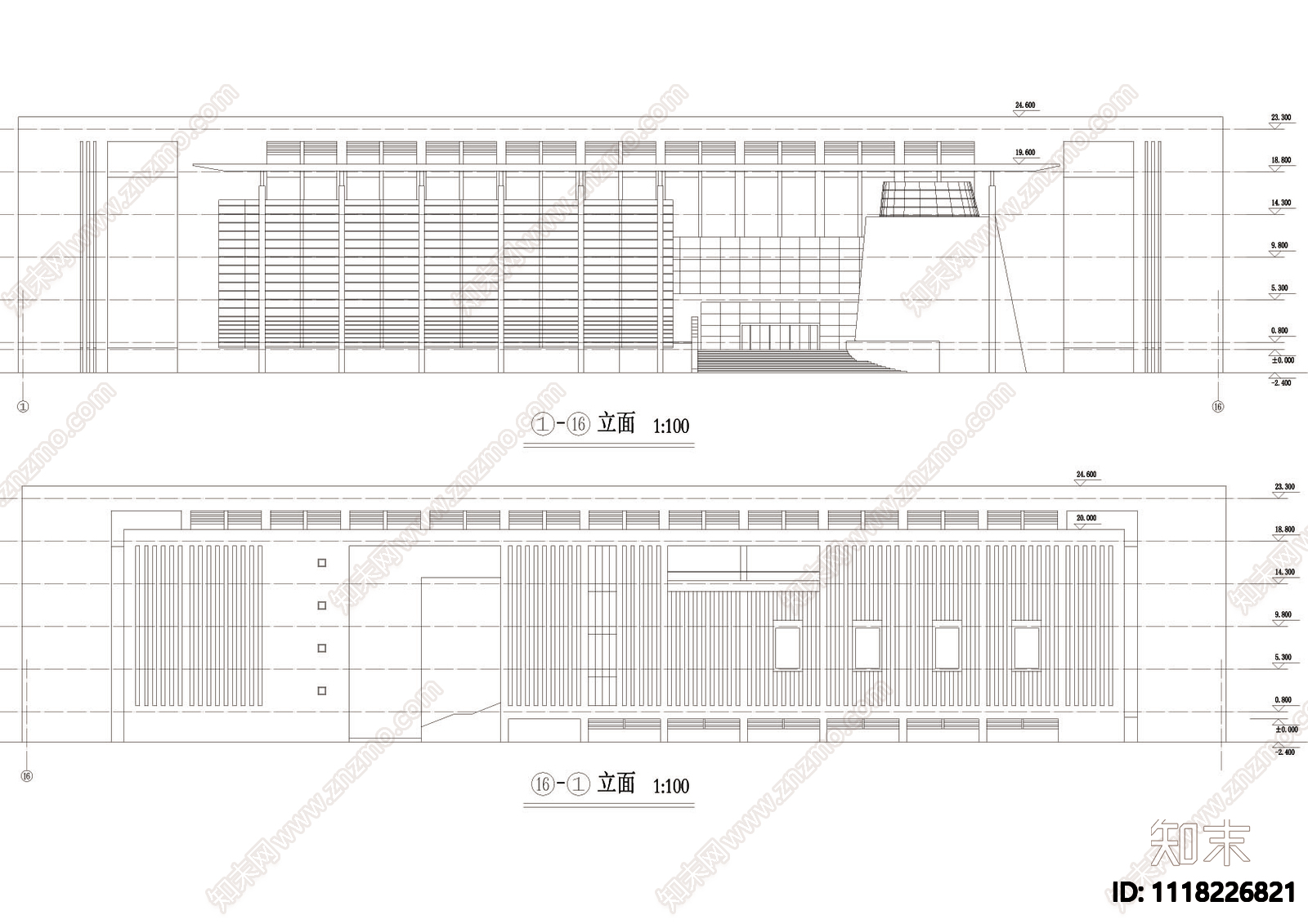 高校图书馆设计图cad施工图cad施工图下载【ID:1118226821】