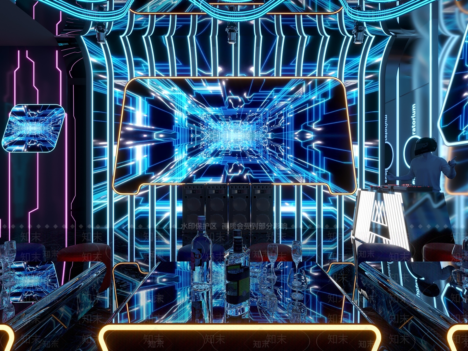 现代科技风KTV包厢3D模型下载【ID:1118228771】