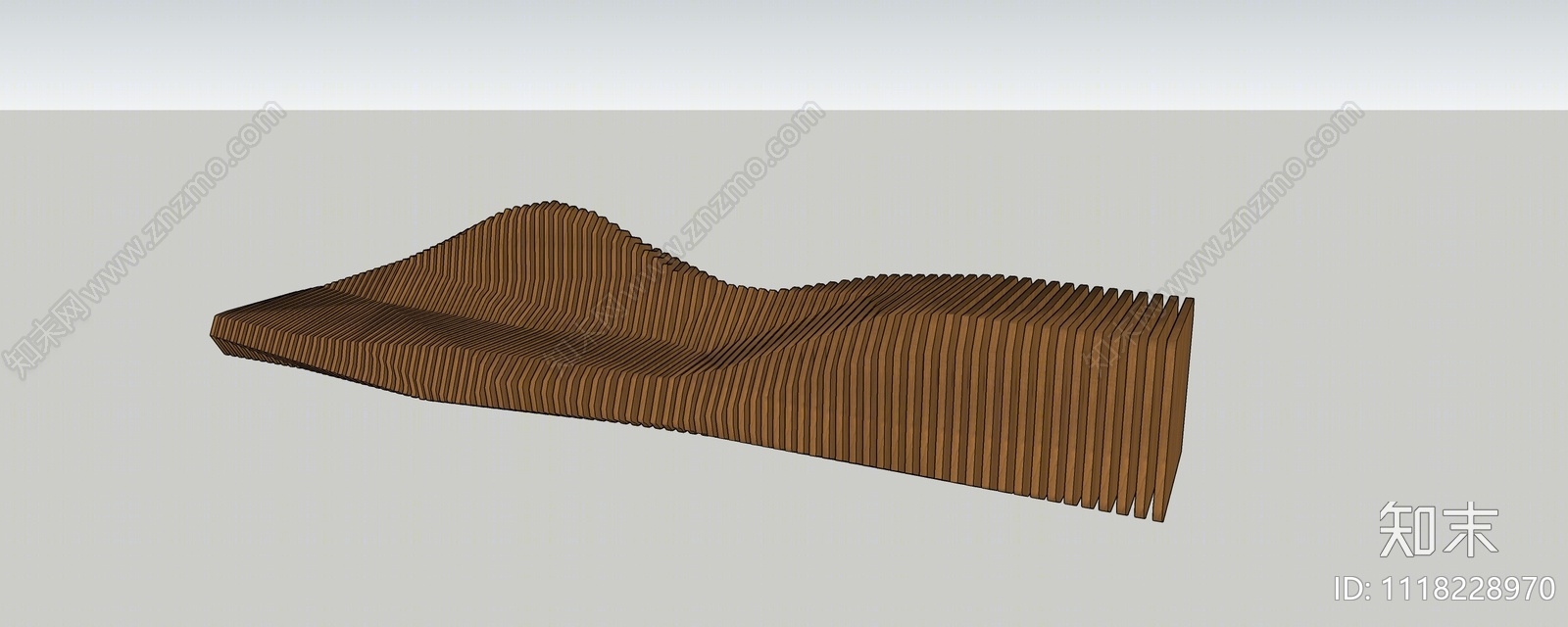 现代异形切片景观座椅SU模型下载【ID:1118228970】