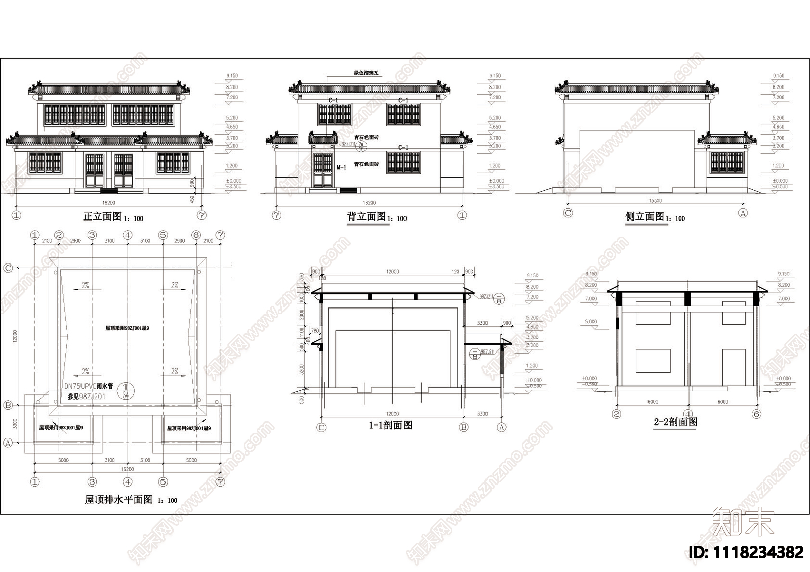 索道站房建筑CAD图施工图施工图下载【ID:1118234382】