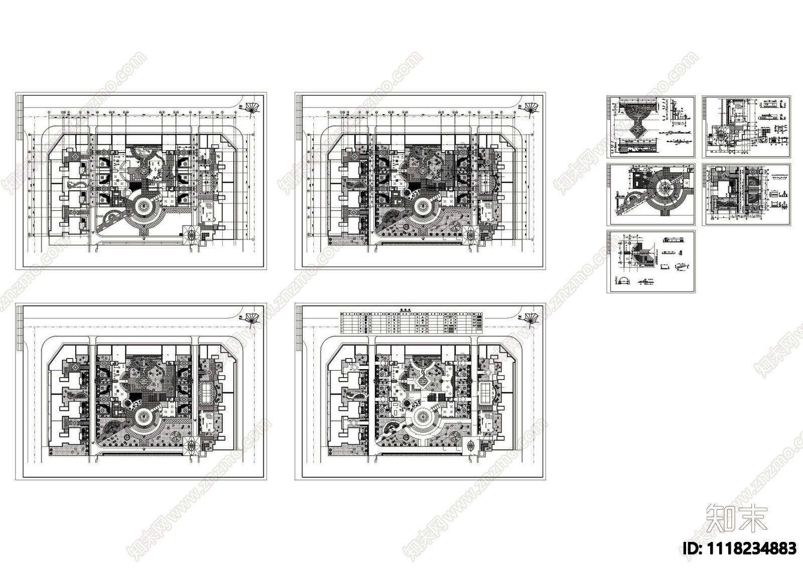 精细园林广场详图CAD景观施工图施工图下载【ID:1118234883】