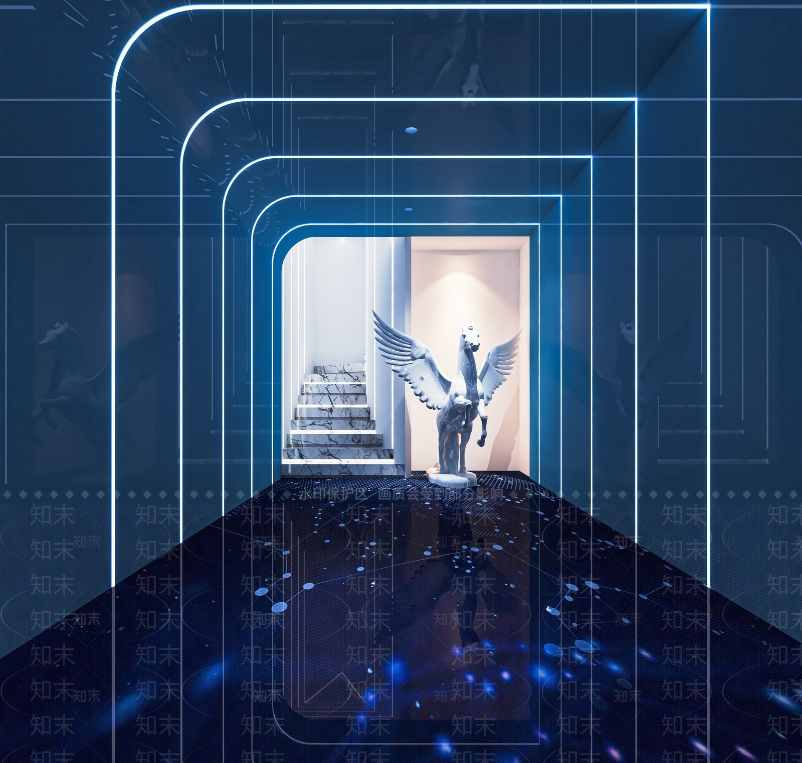 现代酒吧过道SU模型下载【ID:1118236567】