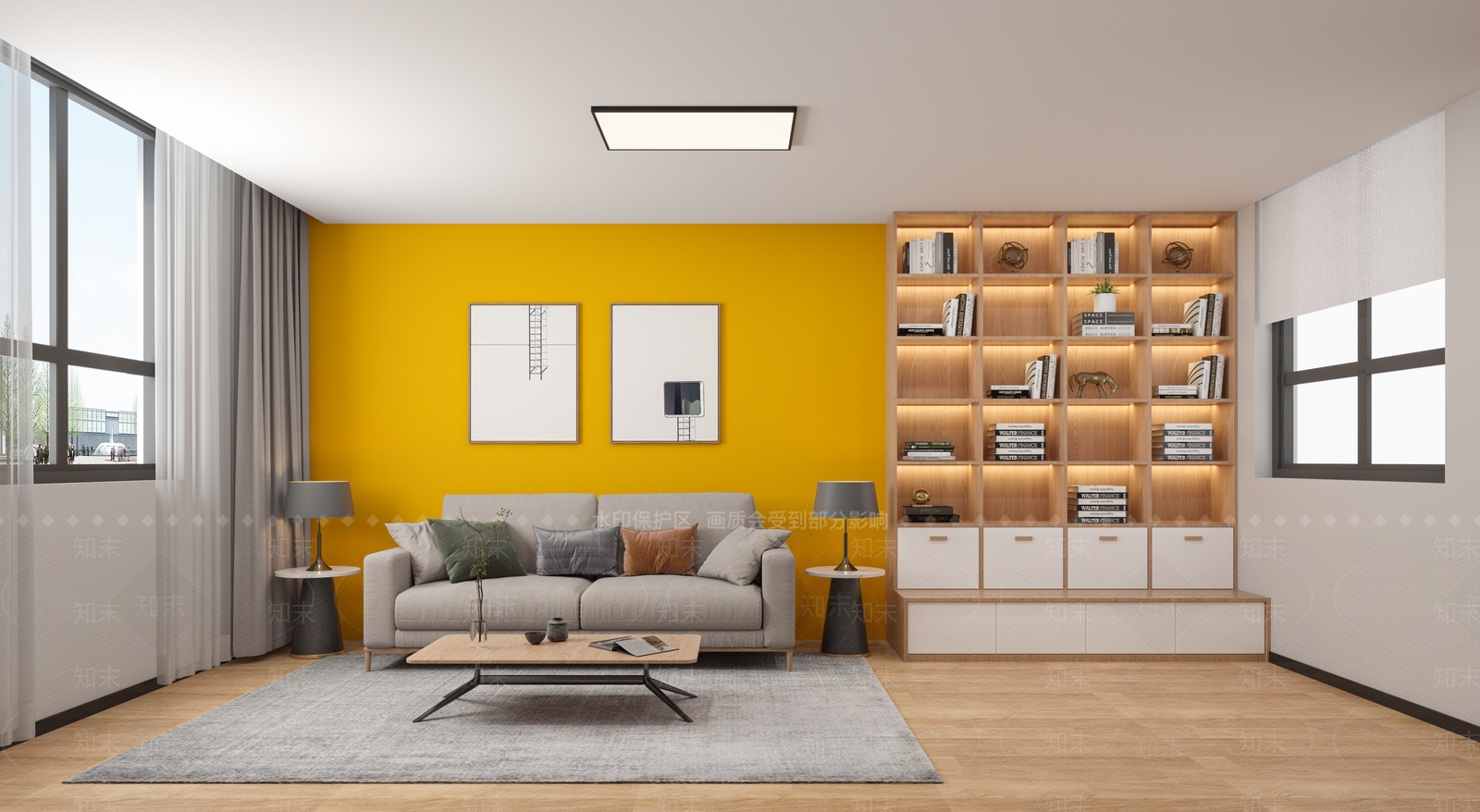 现代图书室读书角3D模型下载【ID:1118237670】